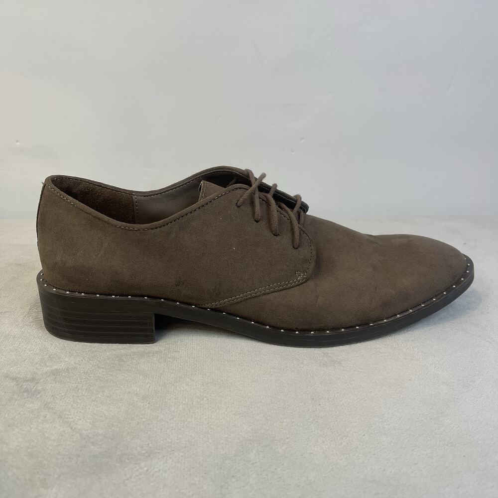 Portland Boot Company Lace Up Loafers Shoes Size 8.5 Studded‎ Brown Classic